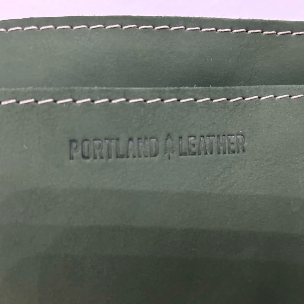 Portland Leather Green Suede Leather Poppy Purse - Picture 2 of 6